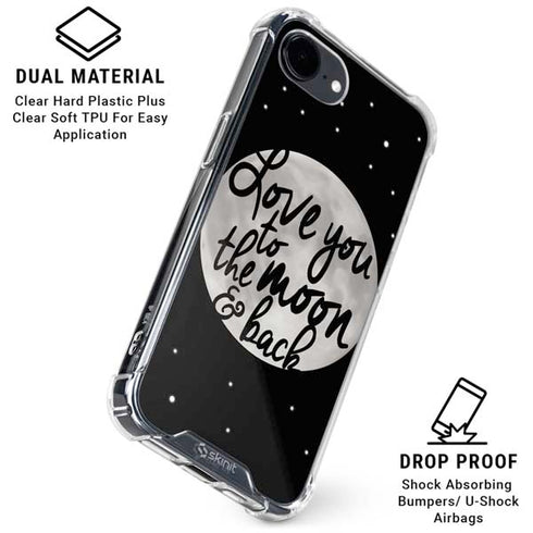 To The Moon And Back BW iPhone 16e Clear Case